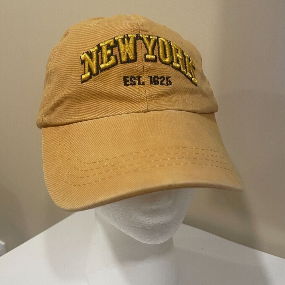 Unbranded New York Embroidered Baseball Hat Yellow Cotton Polyester One‎ Size